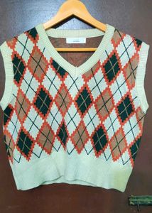 Argyle Knit Sweater Vest