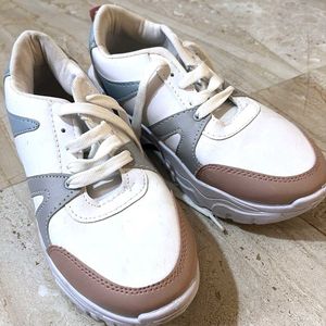 Chunky White Sneakers Shoe - Size Uk 7