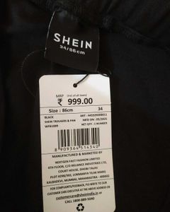 Straight Fit Full Length Black Pant With Pockets