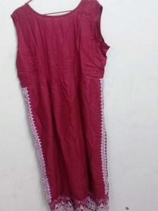 Maroon Embroidered Kurta