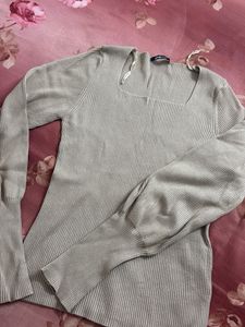 Ribbed Square Neck Top