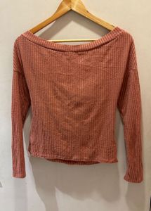 Wrap Front Long Sleeve Top