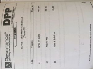 Resonance Daily Practice Paper For Class 11 Jee