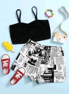 Newspaper Print Shorts