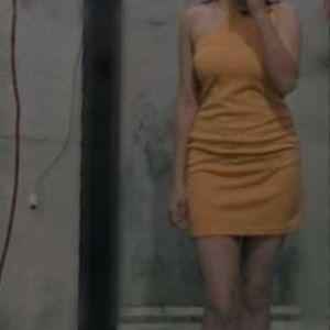 women bodycone yellow mini/short dress