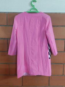 Pink Patchwork Pocket Coat