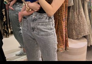 ZARA Acid Wash High Waisted Jeans