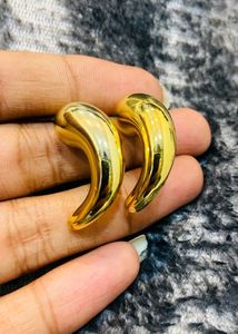 Gold Plated Crescent Earrings