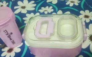 Purple Lunch Box Set with Bottle