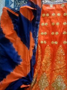 Long Gown With Salwar And Dupatta.