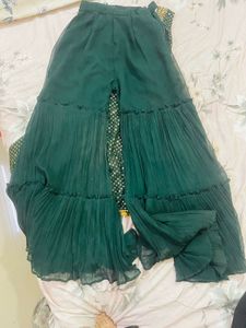 Green Embroidered Sharara set