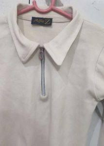Full Sleeve Polo Neck Top