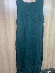 Green Dress With Waist Cut Out