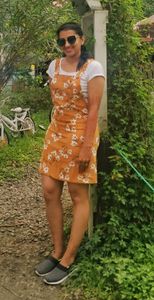 Shein cute floral pinafore Dungaree dress