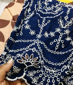 Chikankari Navy Blue Palazzos