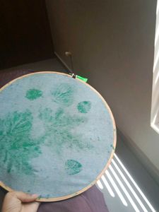 Handmade Leaf Print Embroidery Hoop