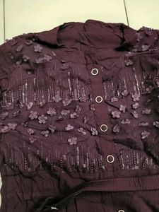 Elegant Plum Flowy Dress – Unworn