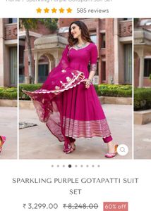 Pink &amp; Gold Anarkali Suit