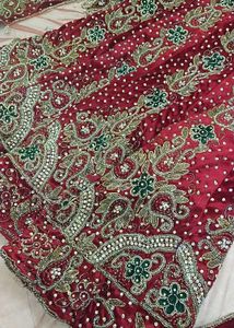 Bridal Fish Cut Full Zardozi Work Zari Kundan Wor