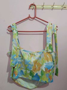 This is a multi color light weight corset top