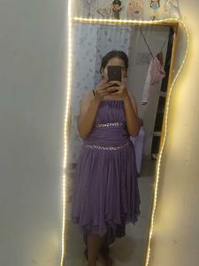 Purple Strapless Dress