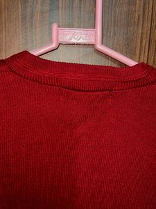 Maroon V-Neck Sweater
