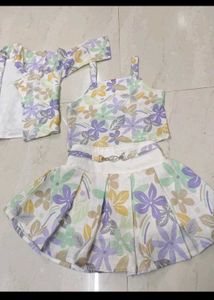 Floral Crop Top & Skirt Set