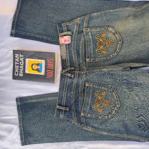 Embroidered Bootcut Denim Y2K