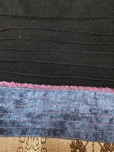 Jet Black Wollen Kurta With Embroidery