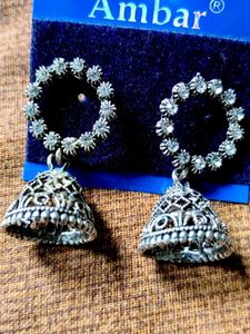 Silver Jhumka Earrings