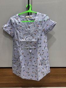 Bird Print Tunic Top