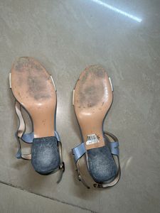 Blue White Heels