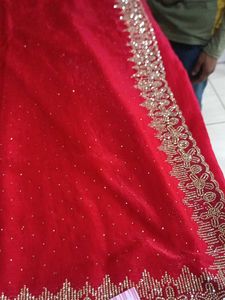 Red Embellished Saree