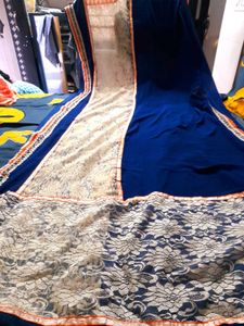 dark Navy Blue Saree For Women