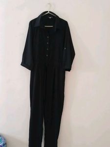 Black Button-Up Jumpsuit