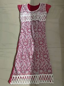 Pink And White kurti Size S