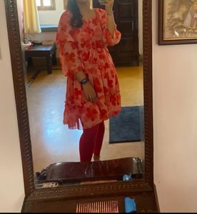 Floral Chiffon Mini Dress
