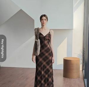 Brown Check Cute Dress
