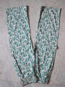 Floral Print Cotton Pants