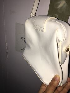 White Clutch With Adjustable Strap