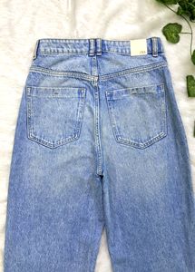 Zara Ripped Wide Leg Jeans
