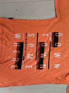 Orange Graphic Long Sleeve Tee
