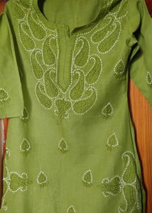 Green Embroidered Kurti