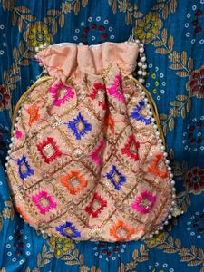 Embroidered Beaded Potli Bag
