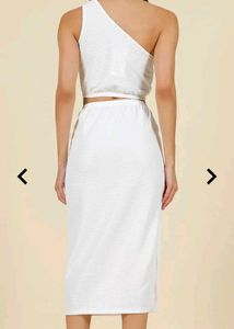 White Ring Detail Two-Piece Set || beautiful dress