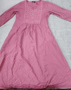 Pink Embroidery Kurta