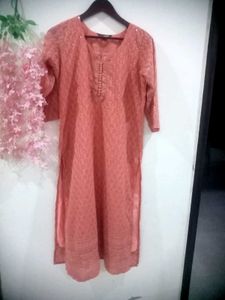 Branded Chickenkari Kurti With Attached Lining