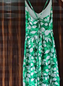 Green Leaf Print Sundress