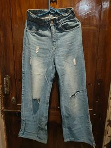 Ripped Wide Leg Jeans
