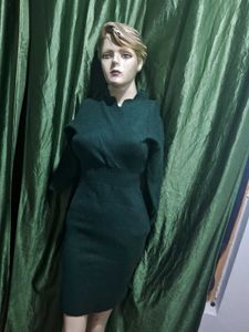 Elegant Green Sweater Dress